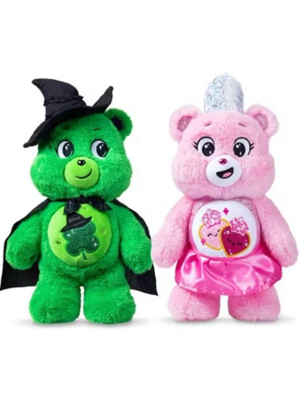 Wicked X Care Bears PLUSH SET Love-a-Lot Glinda & Good Luck Elphaba